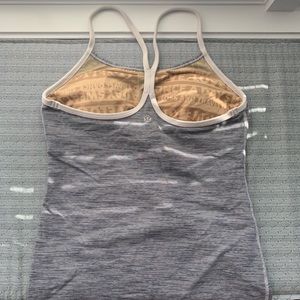 Lululemon Gray/White Power Y Tank Size 6